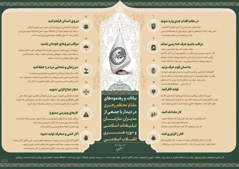 داده‌نمای بیانات مقام معظم رهبری در دیدار با مسئولین سازمان تبلیغات اسلامی در بوشهر تولید شد