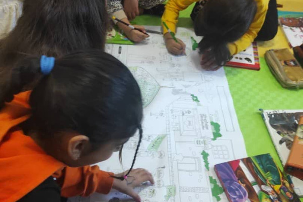 برپایی ایستگاه نقاشی کودکان بدره ای در ایام فاطمیه