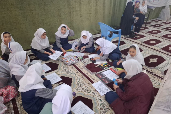 برپایی ایستگاه نقاشی کودکان بدره ای در ایام فاطمیه